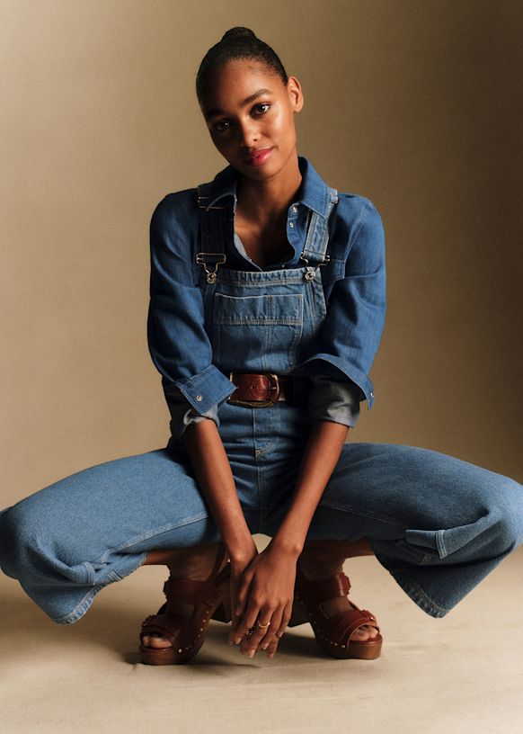 Soline Overalls - Denim Blue - Organic Cotton - Sézane