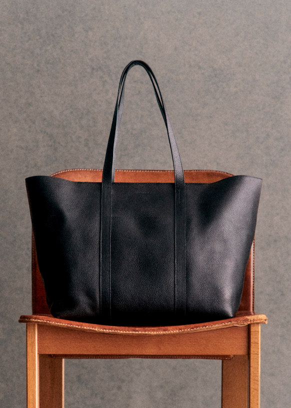 Gabin Bag - Textured Black - Bovine leather - Sézane