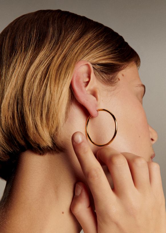 Large Eva Hoops - Silver - Silver - Sézane
