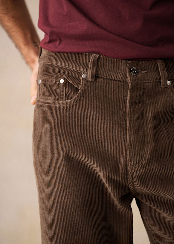 Brown corduroy trousers | The Kooples US