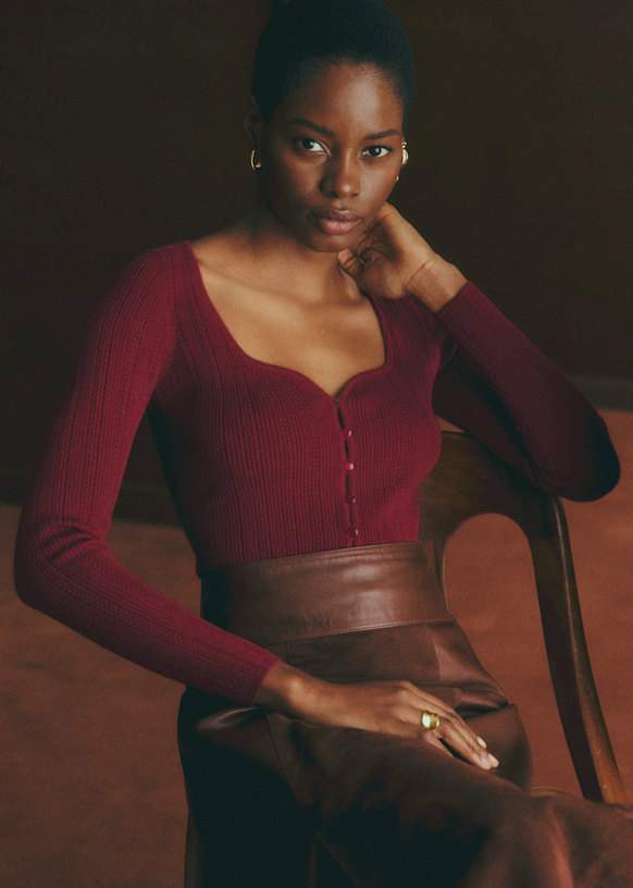 Cherie_Y【美品】the urban blance Alby Cardigan - Cherry - Viscose ECOVERO™ LENZING™ - Sézane