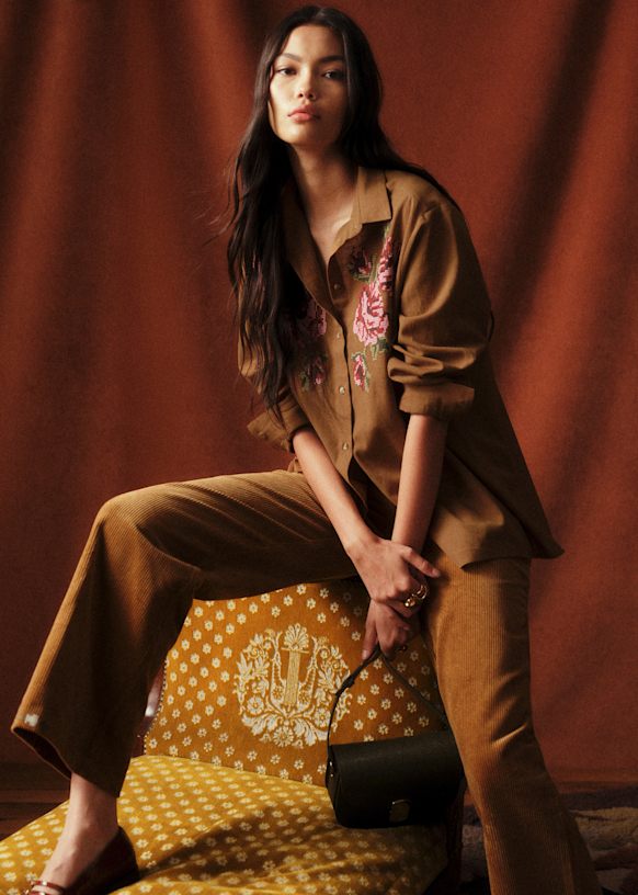 Jeanette シャツ - Sézane x Baziszt - ブロンズ地にジオ