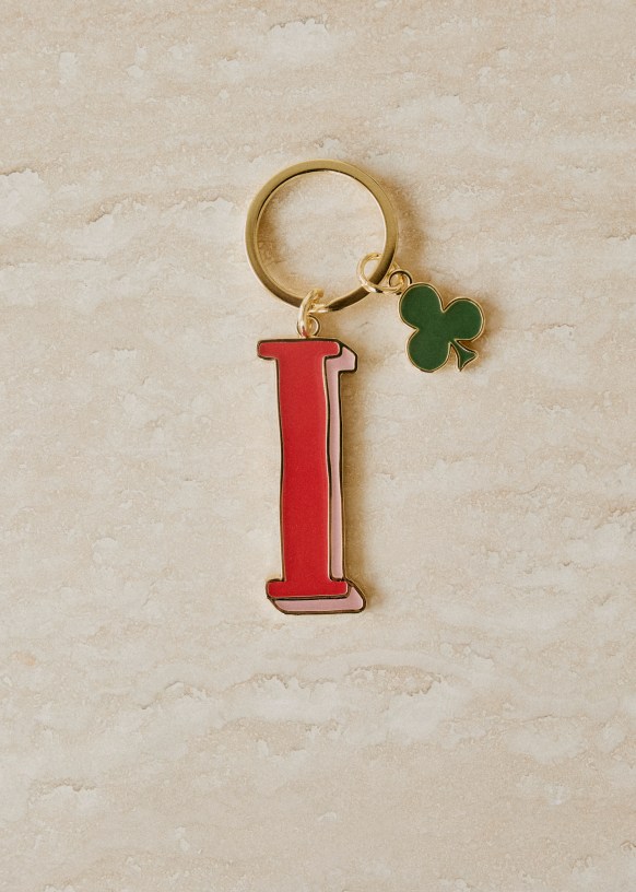 Alphabet key ring Letter I Red Enamel Sezane