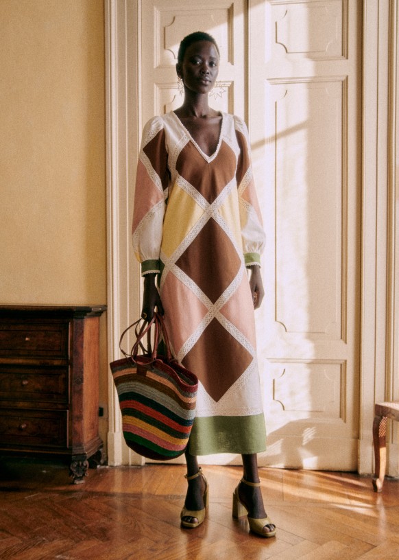 Edwinda Dress Pastel Multicoloured Cotton Sezane