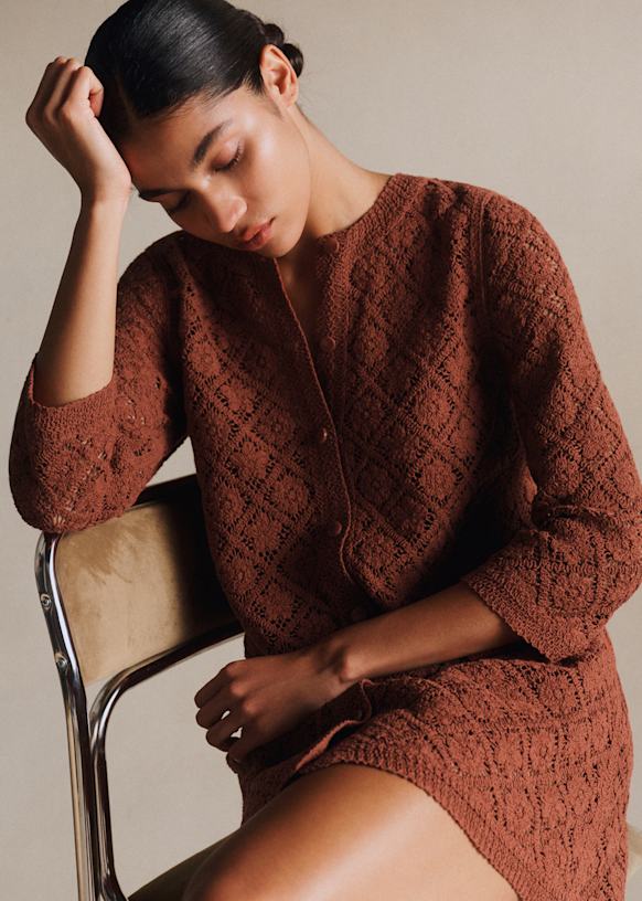 sezane brown dress Erina Dress - Brown - Organic cotton - organic textile