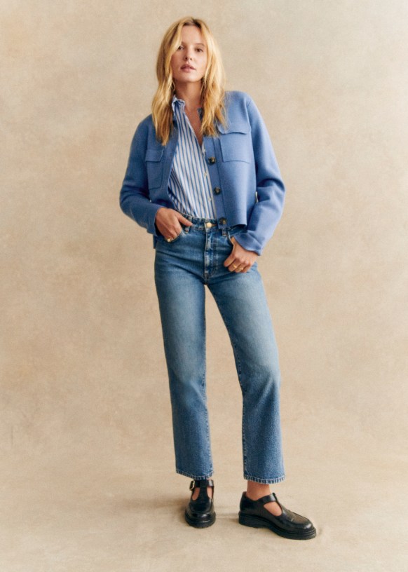 Pantalon L iconique Droit Denim Coton biologique textile biologique Sezane