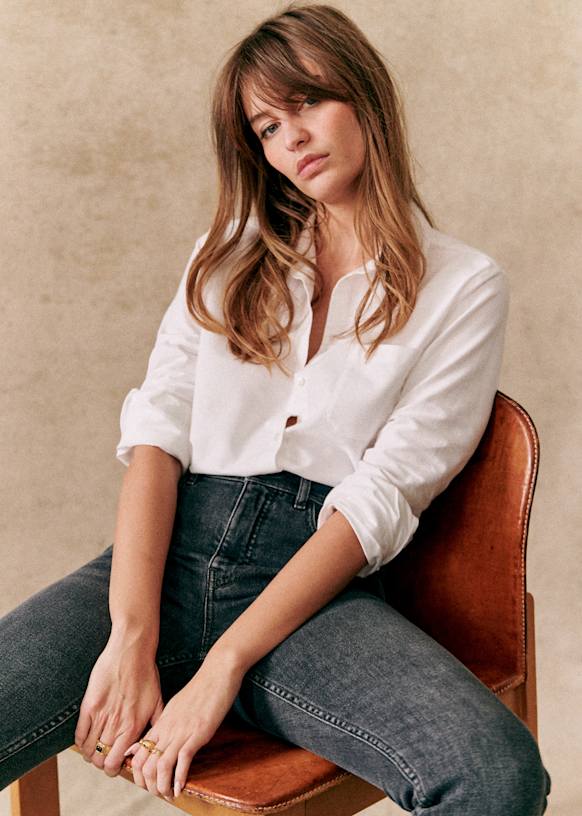 Tomboy Shirt - Embroidered Denim - Organic cotton - organic