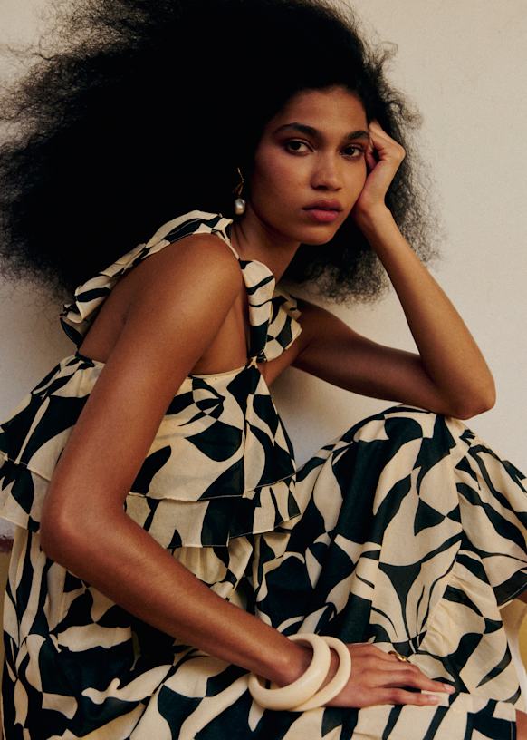 ANYSELLA Dress - Astratti Bicolor Print - Organic cotton - organic