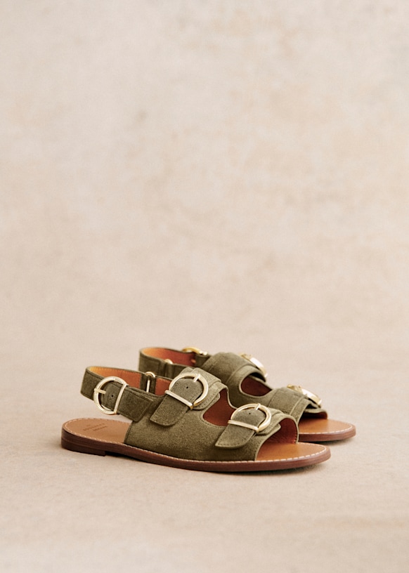 Sandalen Low Maia - Grün - Rindsleder - Sézane