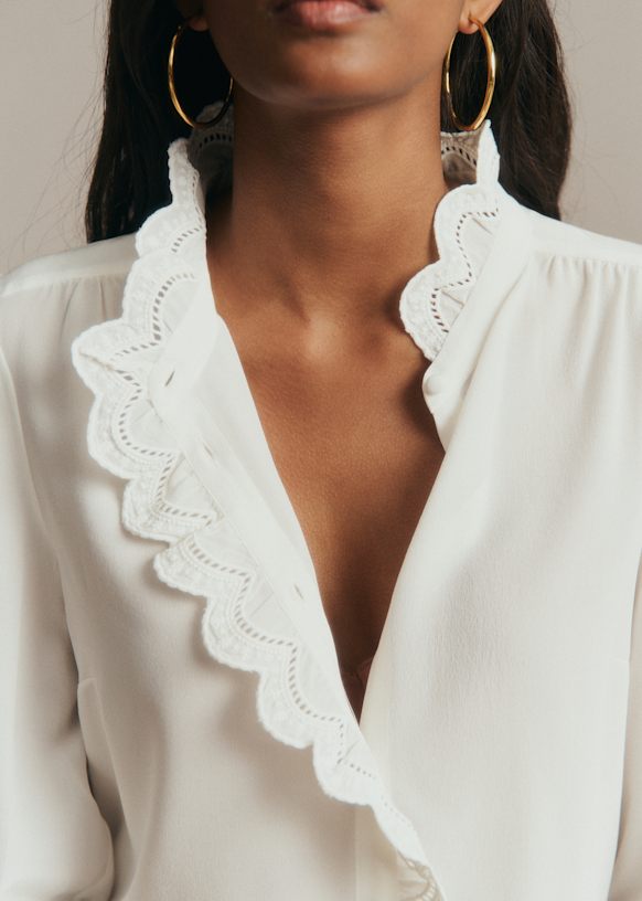 Chlo Shirt - Ecru - Silk - Sézane