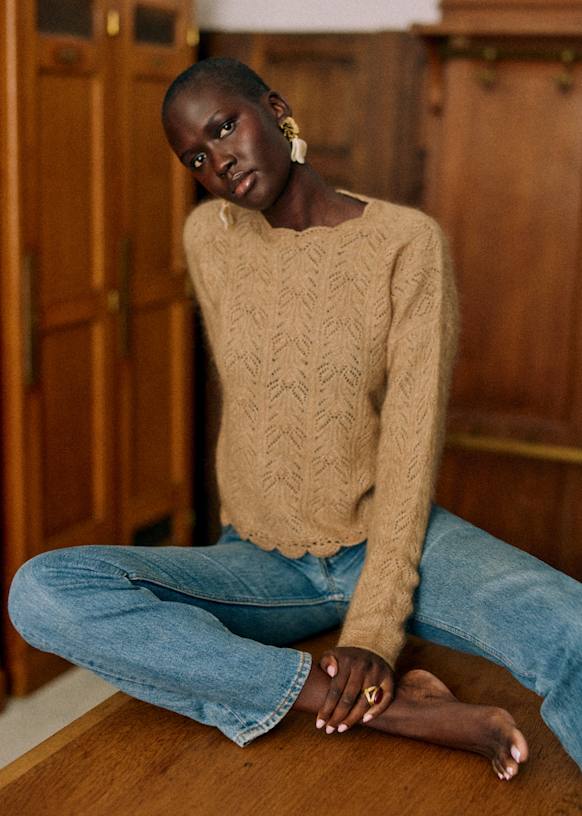 Louison Jumper Biscuit Kid mohair Sezane