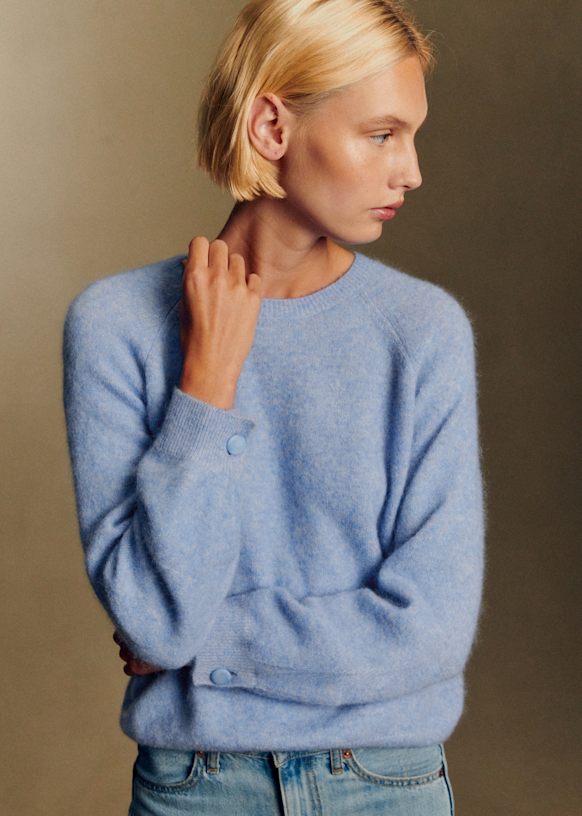 ち*は様 sezane ネイビー長袖トップス Louisa Jumper - Light Beige - Merino Wool - Octobre Éditions