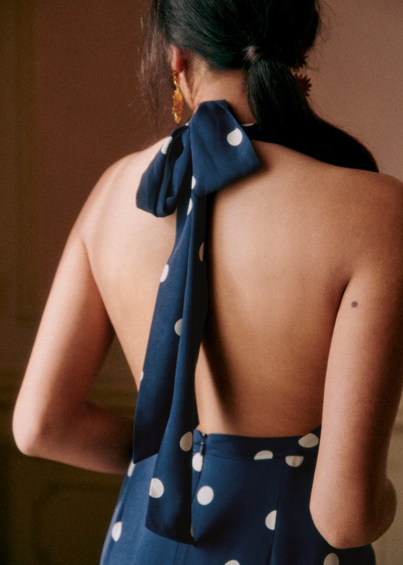 Sezane ルアナ ジャンプスーツ Luana ジャンプスーツ - ネイビーポルカドット - シルク - Sézane