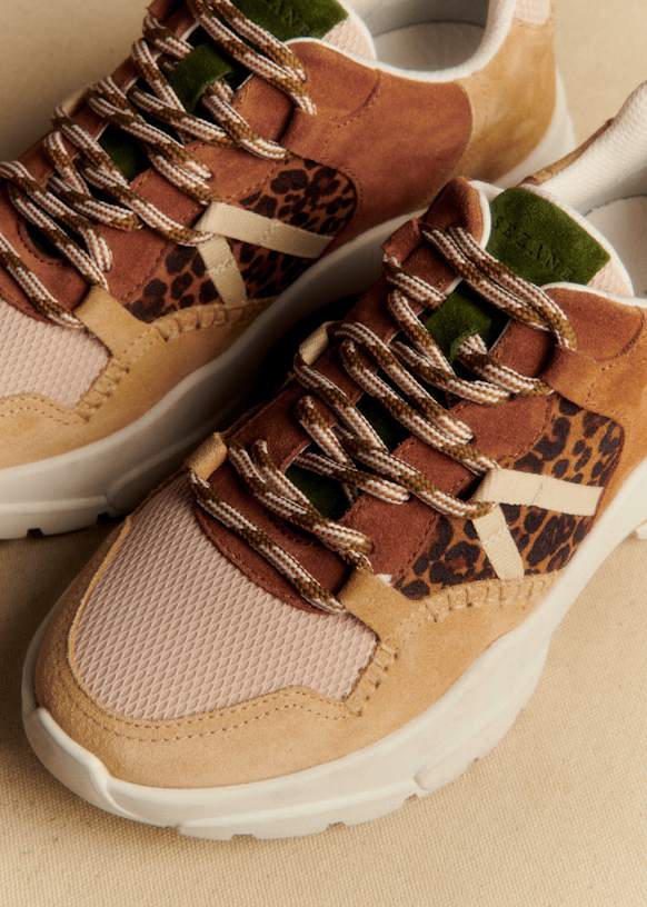 James Trainers - Multicoloured leopard print - Bovine leather - Sézane