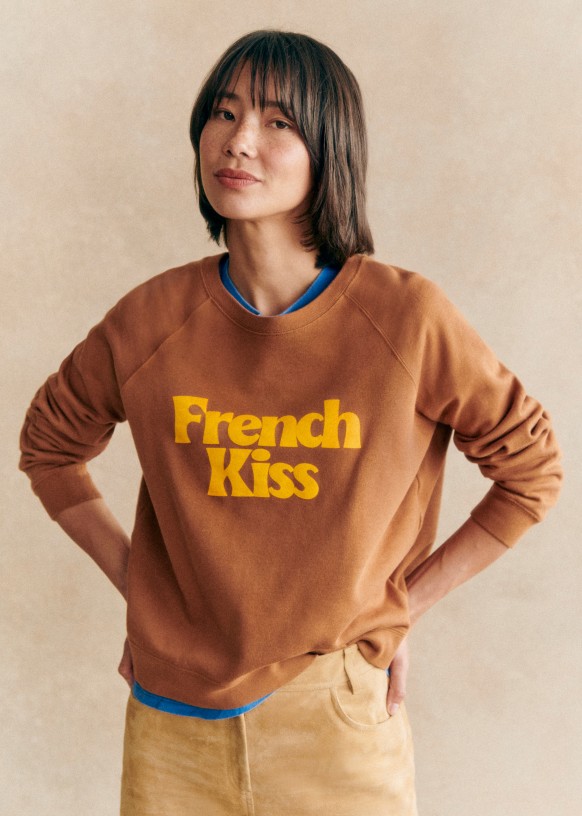 French Kiss Sweat-Shirt - Camel / Ochre - Organic cotton - organic
