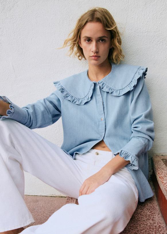 Amael Shirt - Light Denim - Organic Cotton - Sézane
