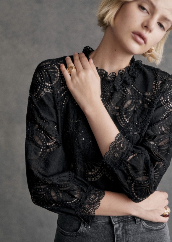 Black blouse hot sale