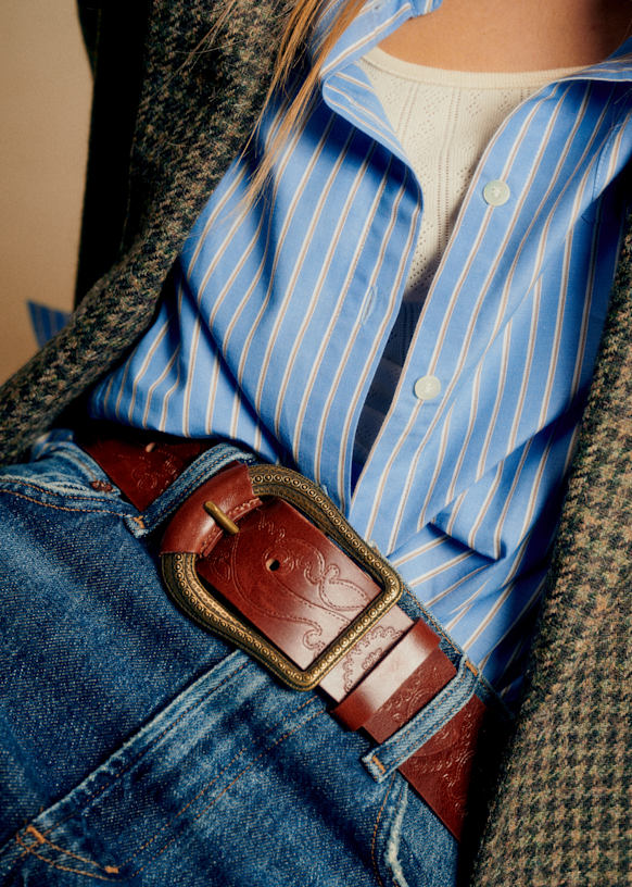 【新品】SÉZANE レザーベルト NOA Suzie Belt - Heritage Leather Smooth Chocolate - Bovine leather