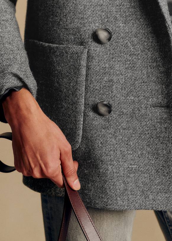 Michele Jacket - Mottled Grey - Virgin wool - Sézane