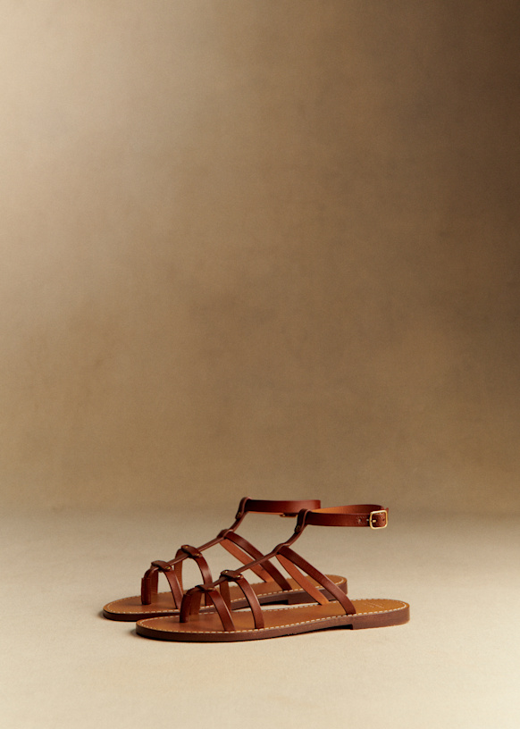 Célia ローサンダル - エクリュ パイソン マルチ - 牛革 - Sézane