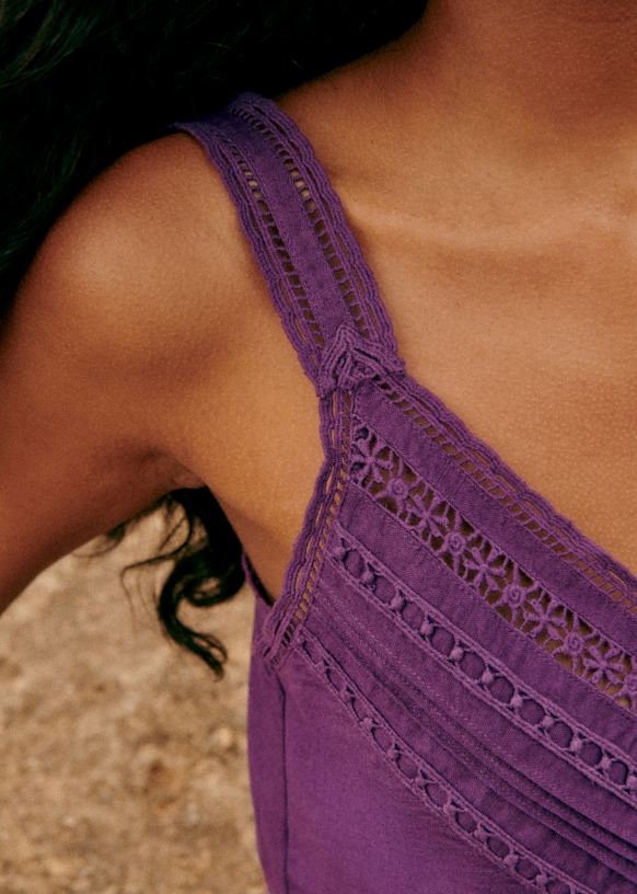 Aniela Top - Dark Purple - Linen - Sézane