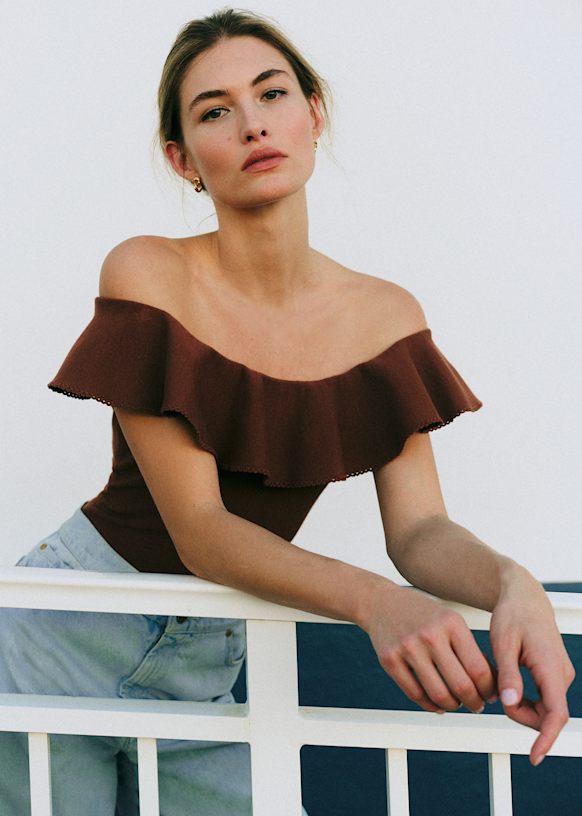 Edith Bodysuit - Brown - Viscose ECOVERO™ LENZING™ - Sézane