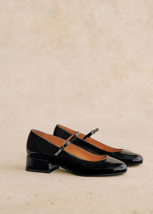 【新品未使用】Sezane メリージェーン パンプス セザンヌ ブラック Angelique Mary Janes - Patent Black - Bovine leather - Sézane
