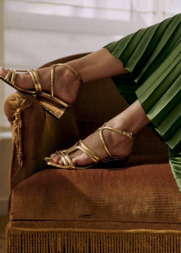 Sezane gold sandals online