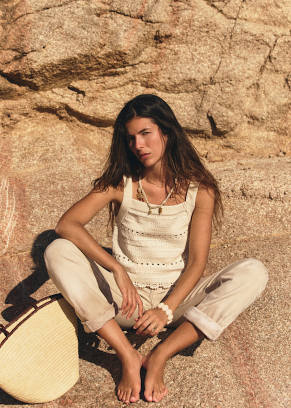AYA Top - Cream - Organic cotton - organic textile - Sézane