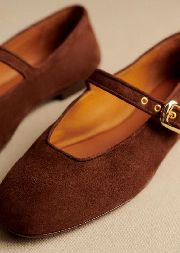 Valentin Low Ballerinas - Smooth Red - Sheep leather - Sézane