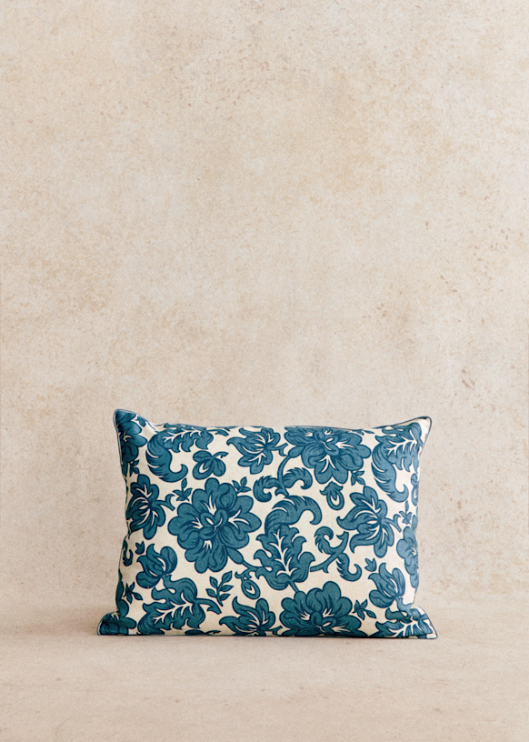 2er Set Kissenbezüge 45x45 Cm – Boho Ethno-Blumenmuster Auf Leinen