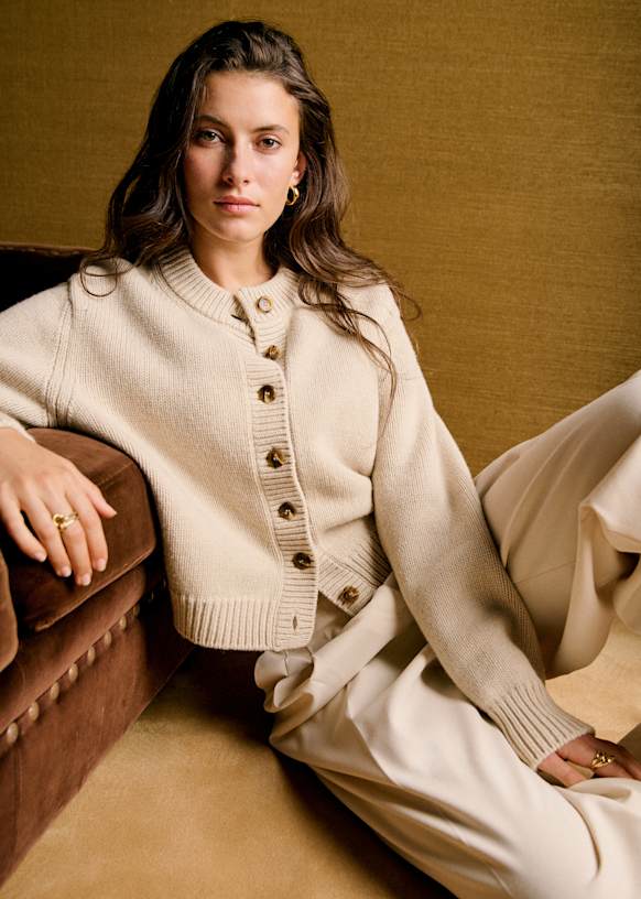 Inès Cardigan - Pistachio - Merino Wool - Sézane