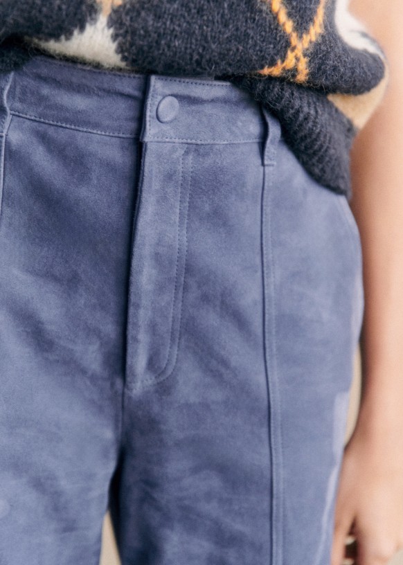 Blue suede pants discount