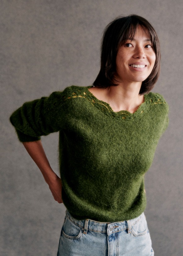 Pull vert sezane outlet