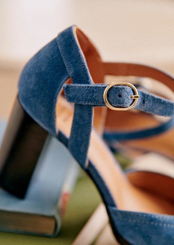 Katie Mary Janes - Pink velours - Suede fabric - Sézane