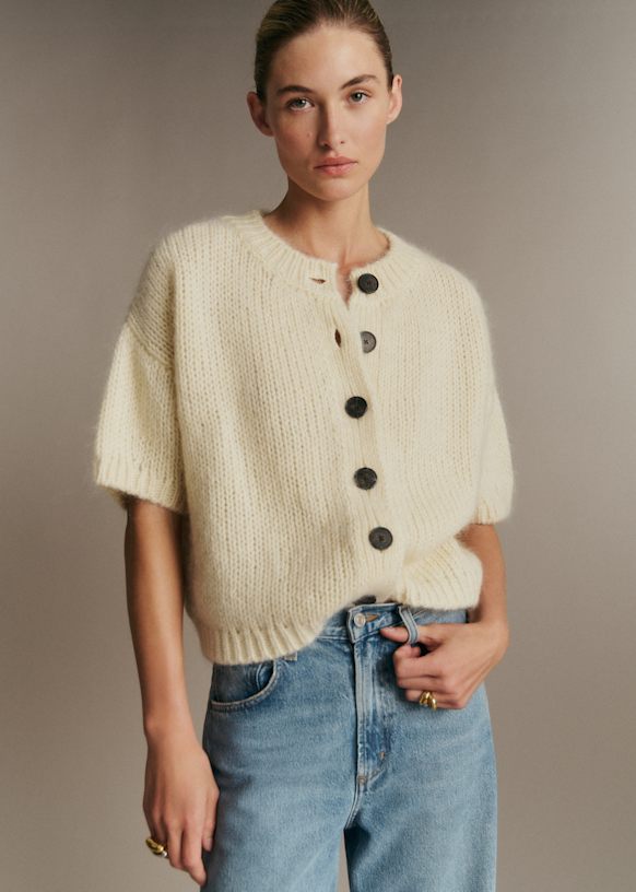 Mathis Cardigan - Sun Yellow - Merino Wool - Sézane