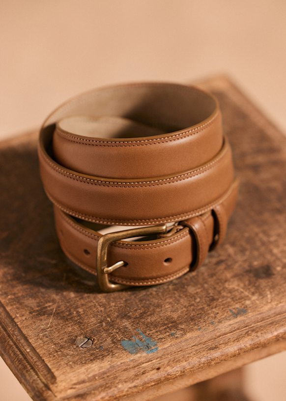 CLANE クラネ　LEATHER BELT Clarence Belt - Black - Bovine leather - Sézane