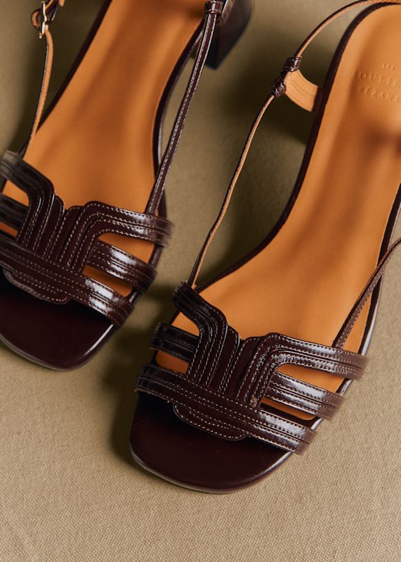 Josepha サンダル - ヴィンテージチョコレート - 牛革 - Sézane