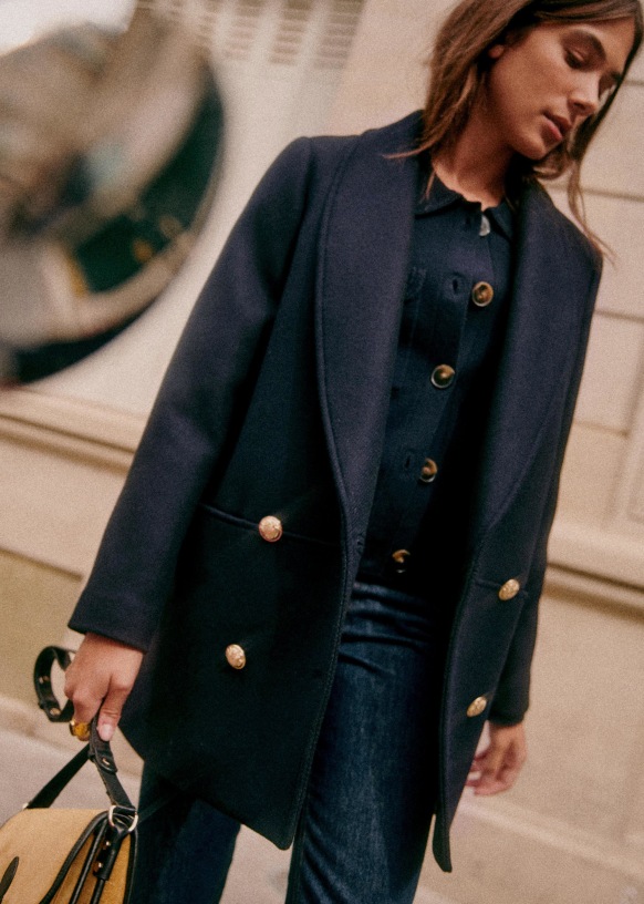 navy long coats
