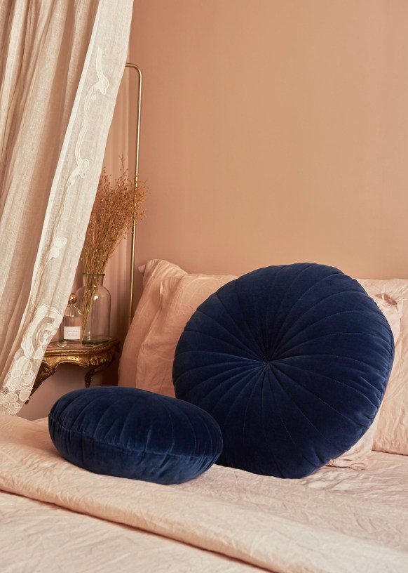 Round Cushion Small Model Blue, Small Round Pillow