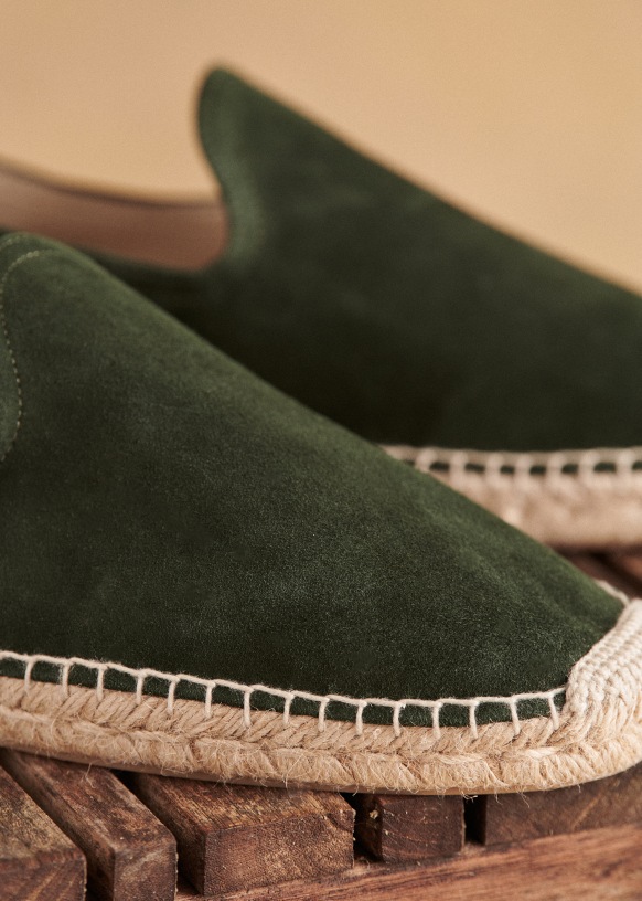 Green suede espadrilles discount
