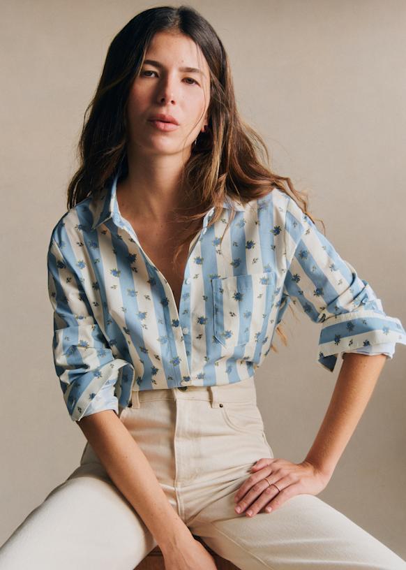 Tomboy Shirt - Embroidered Denim - Organic cotton - organic