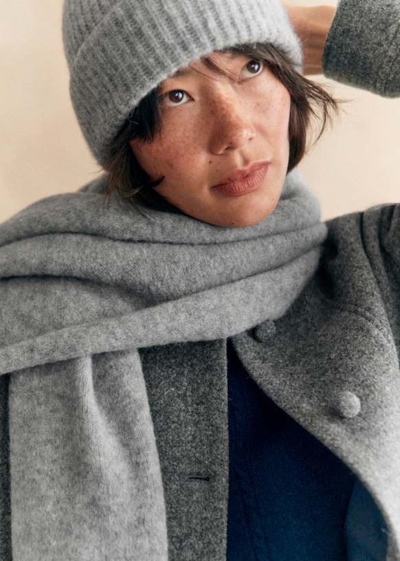 Othello Cardigan - Light Pearl Grey - Baby Alpaca - Sézane