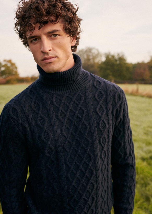 Ayden Sweater - Navy - Recycled wool 