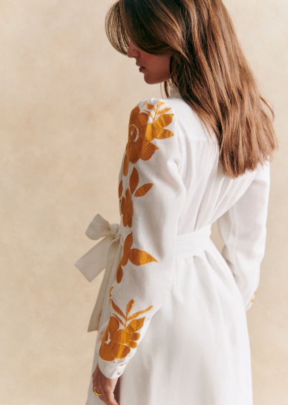 Georgia Dress - Multicoloured Ochre - Sézane