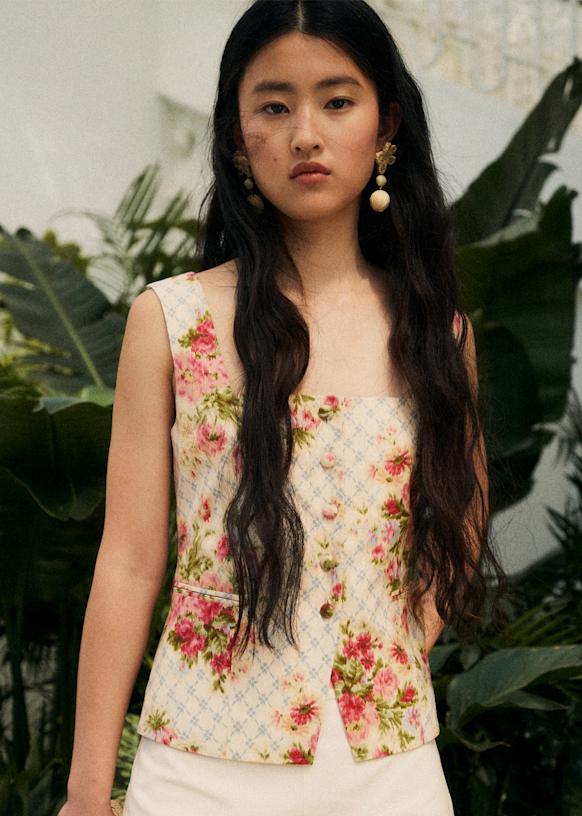 Zelinda Blouse - Sézane x Andion - Agosto Print - Linen - Sézane