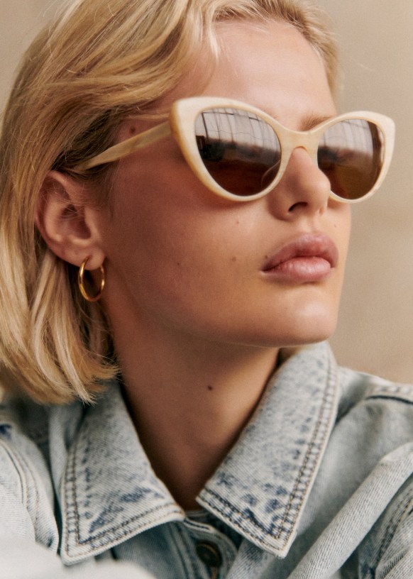 Lunettes de soleil Bianca Ecru Sezane