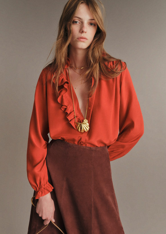 Hana Shirt - Terracotta - Viscose - Sézane