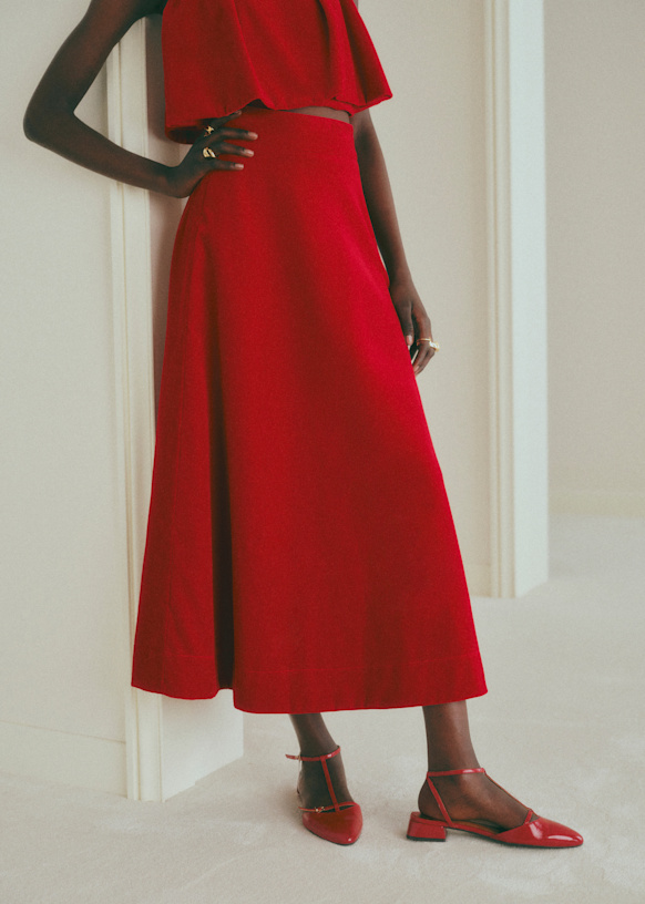 SORIA スカート - レッドベルベット - オーガニックコットン