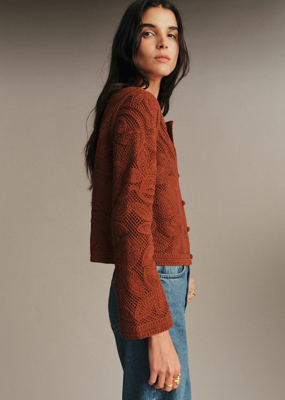 Nora Cardigan - Brown - Cotton - Sézane